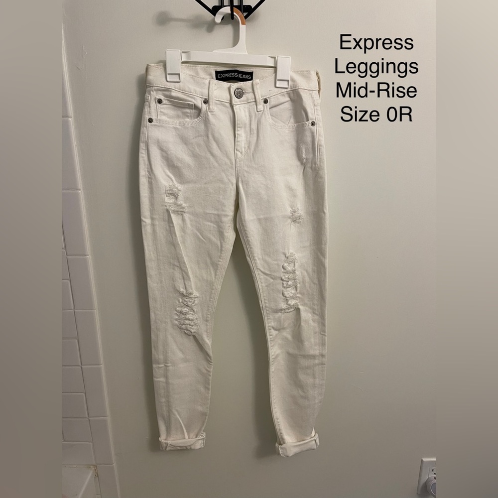 White Express Ripped Jeans size 0R
